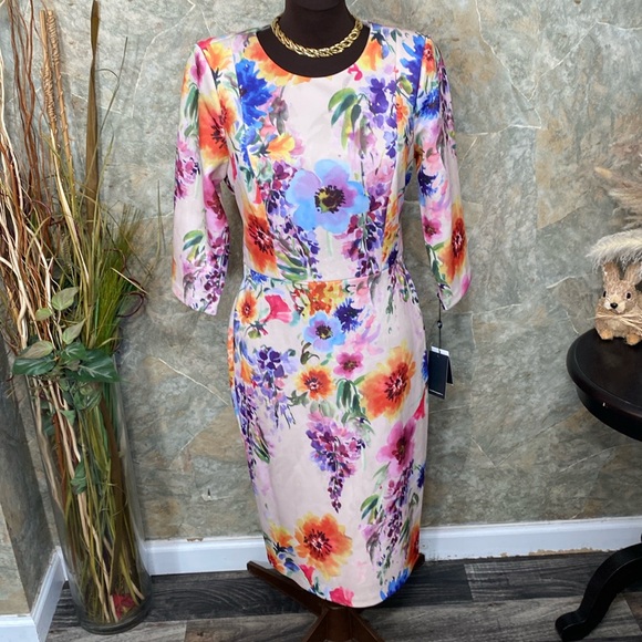 Adrianna Papell stunning flowered dress size 10 new with tags - Picture 15 of 16